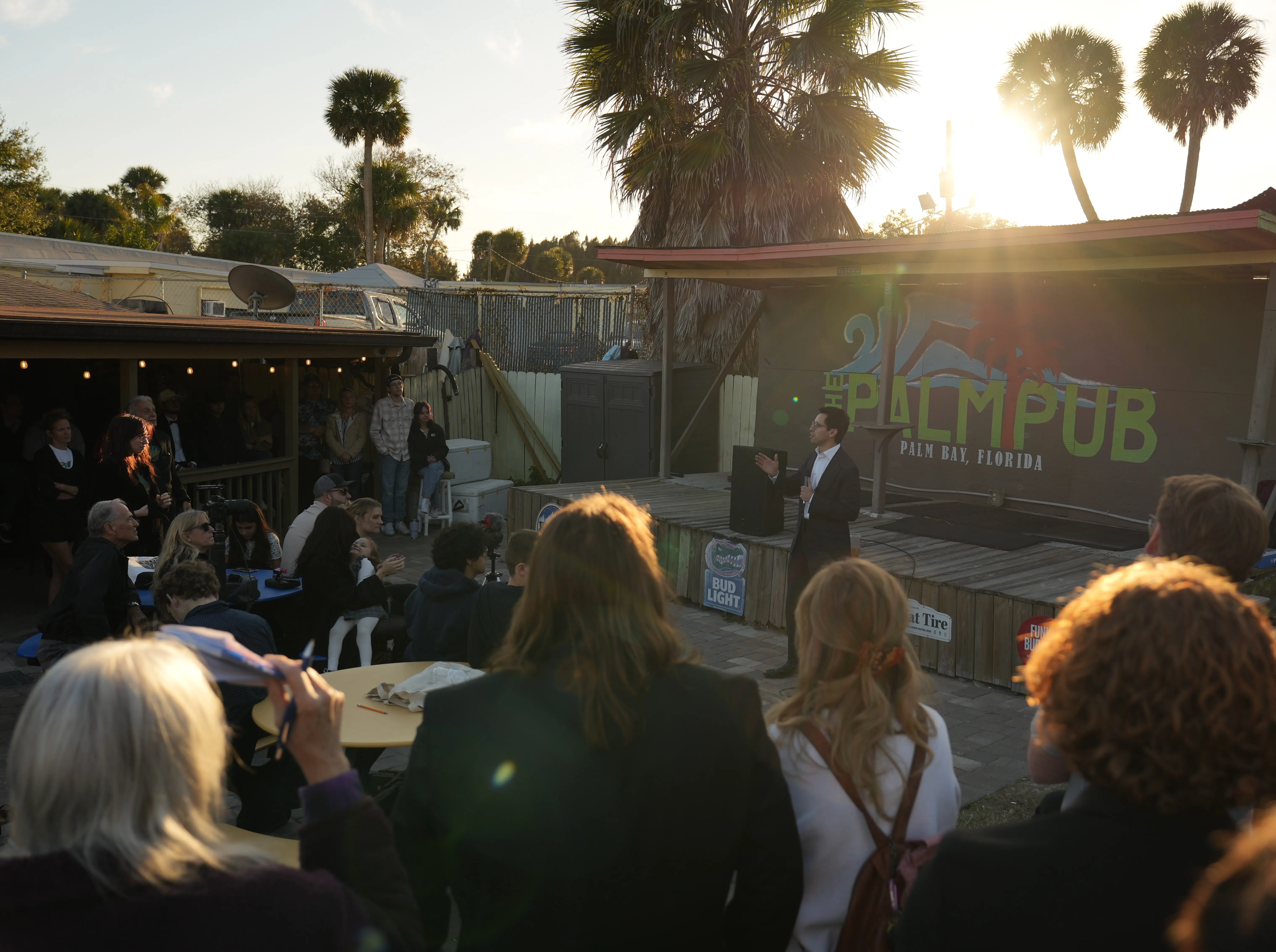 Taking the stage at sunset to bring the "Florida First" message to Brevard County.