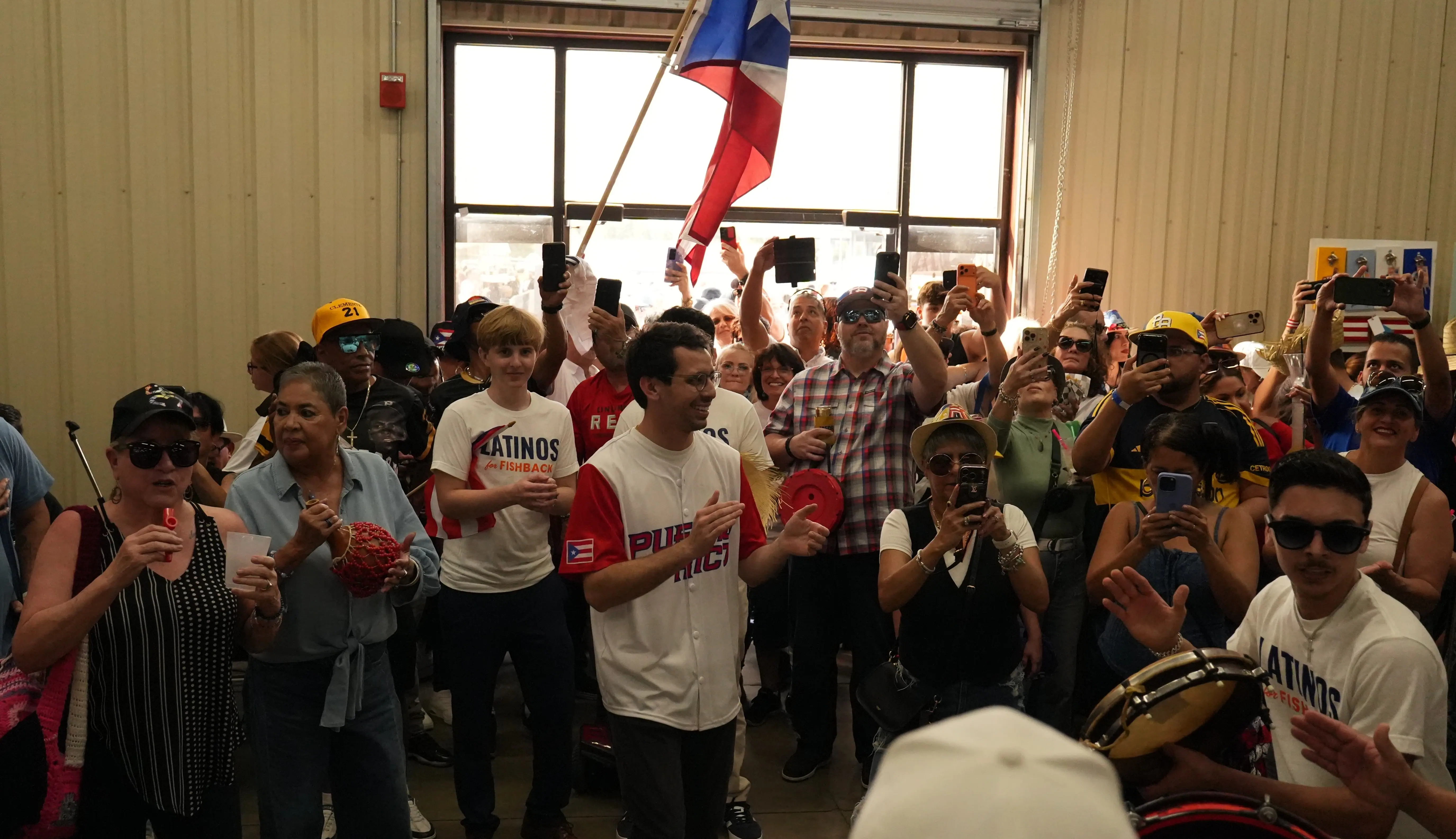 Greeting the crowd at the La Sanse celebration.