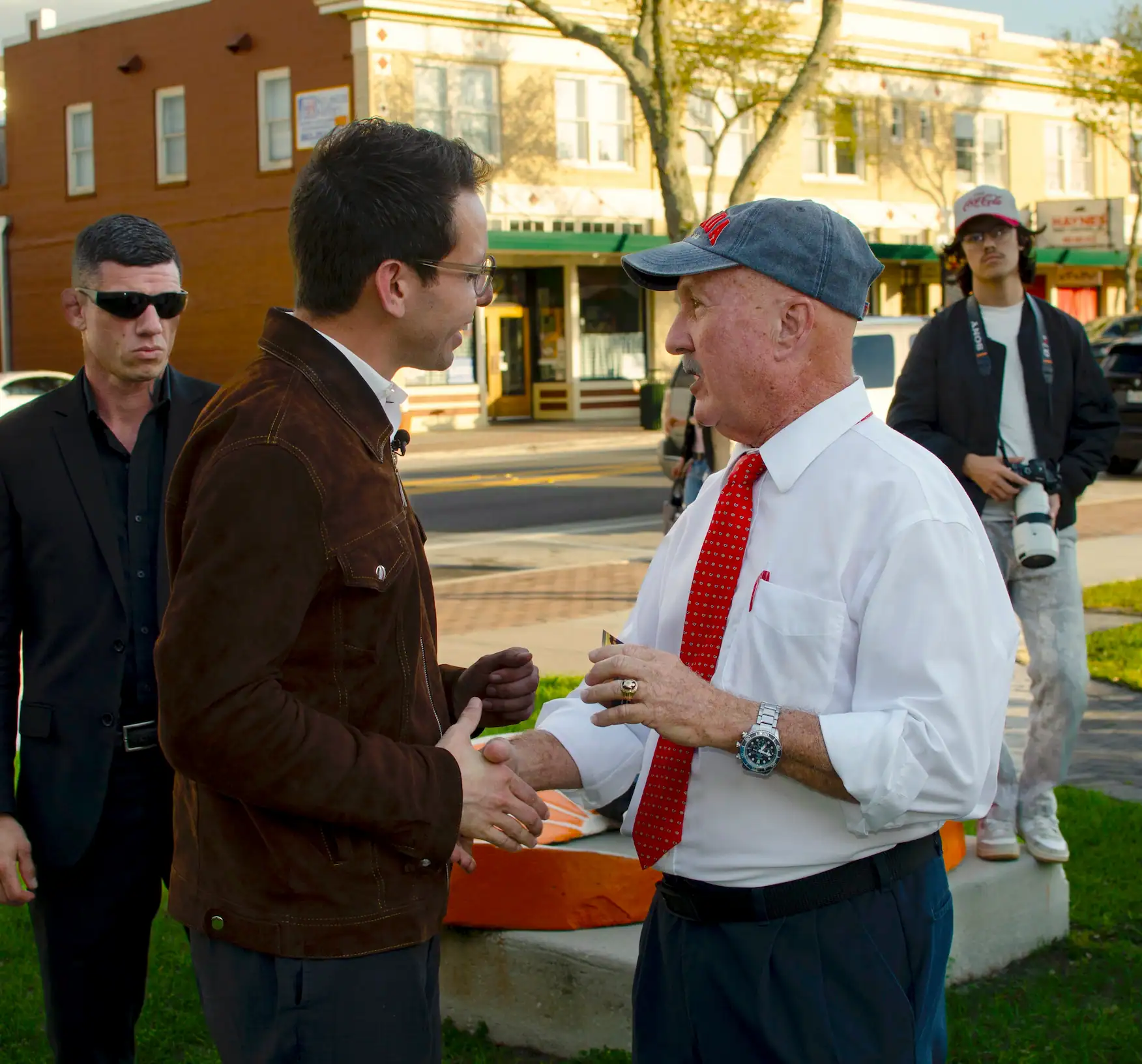 Speaking directly with a local resident on the streets of downtown Sebring.