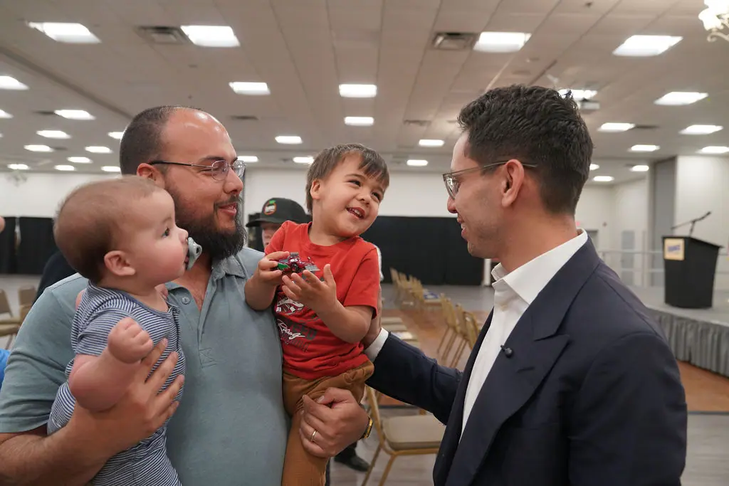 Fishback meets voters after the Apopka campaign event.