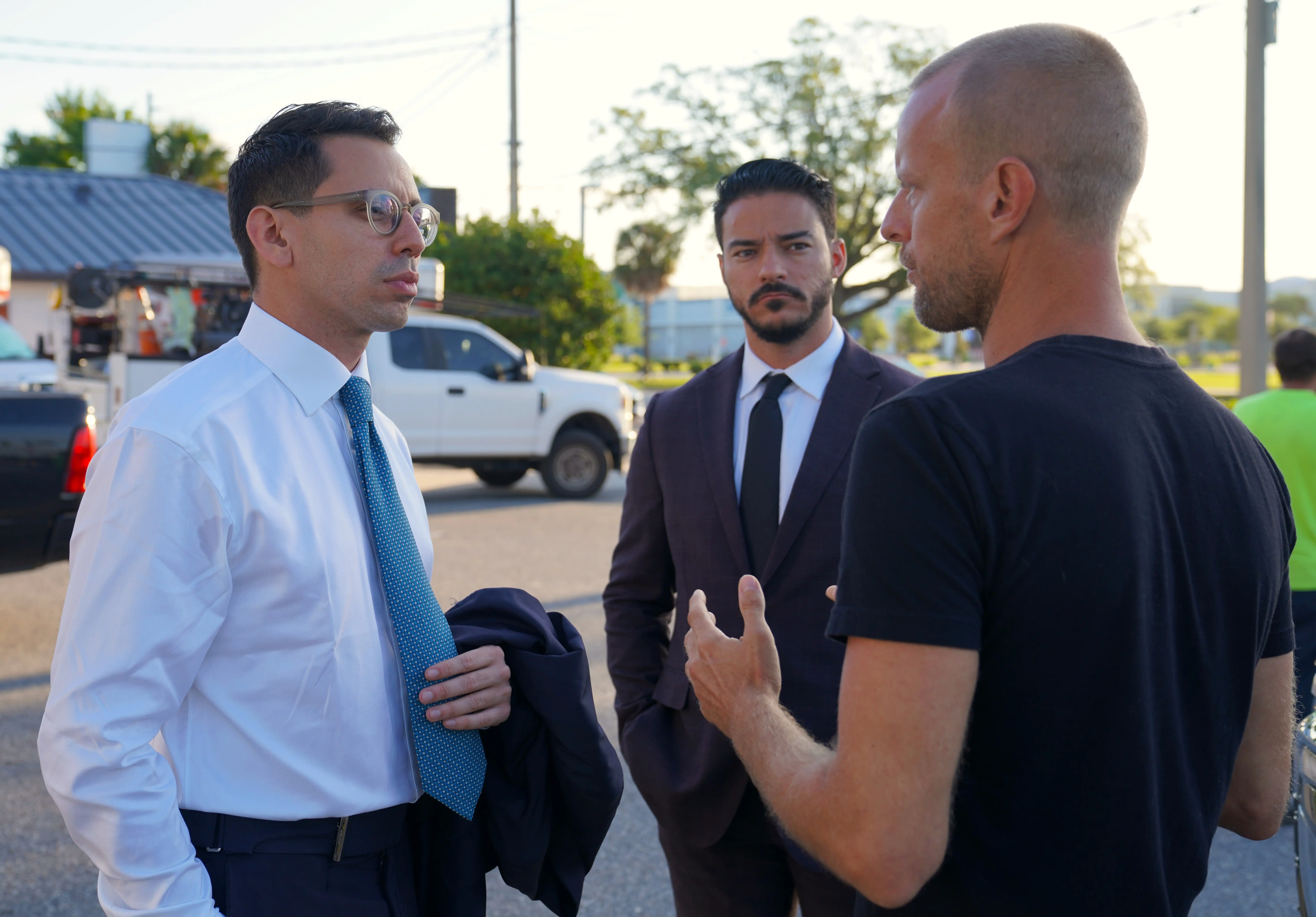 Fishback speaks with drivers and small business owners about fuel costs.