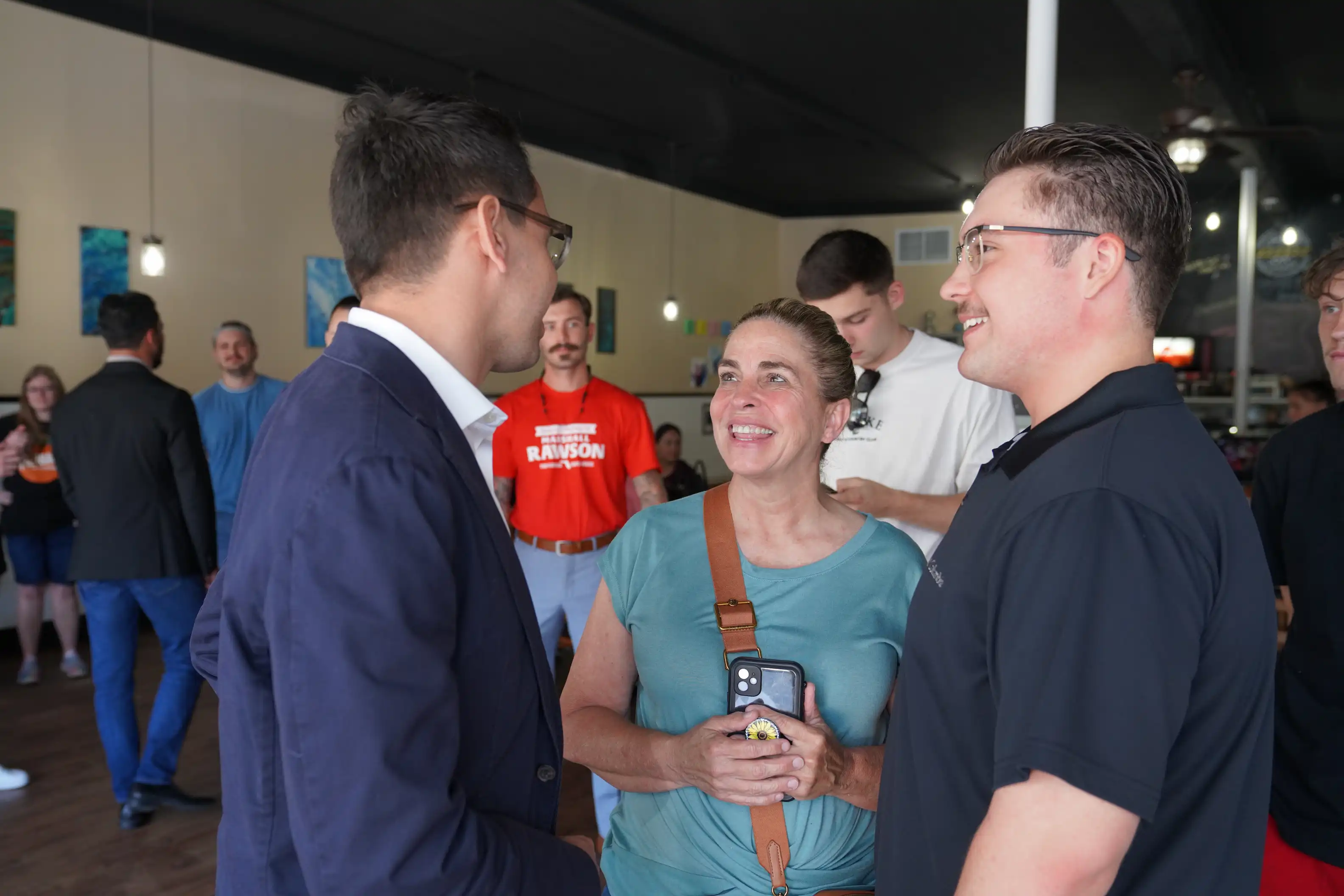 Fishback speaks with Bradford County voters at Call Street Cafe.