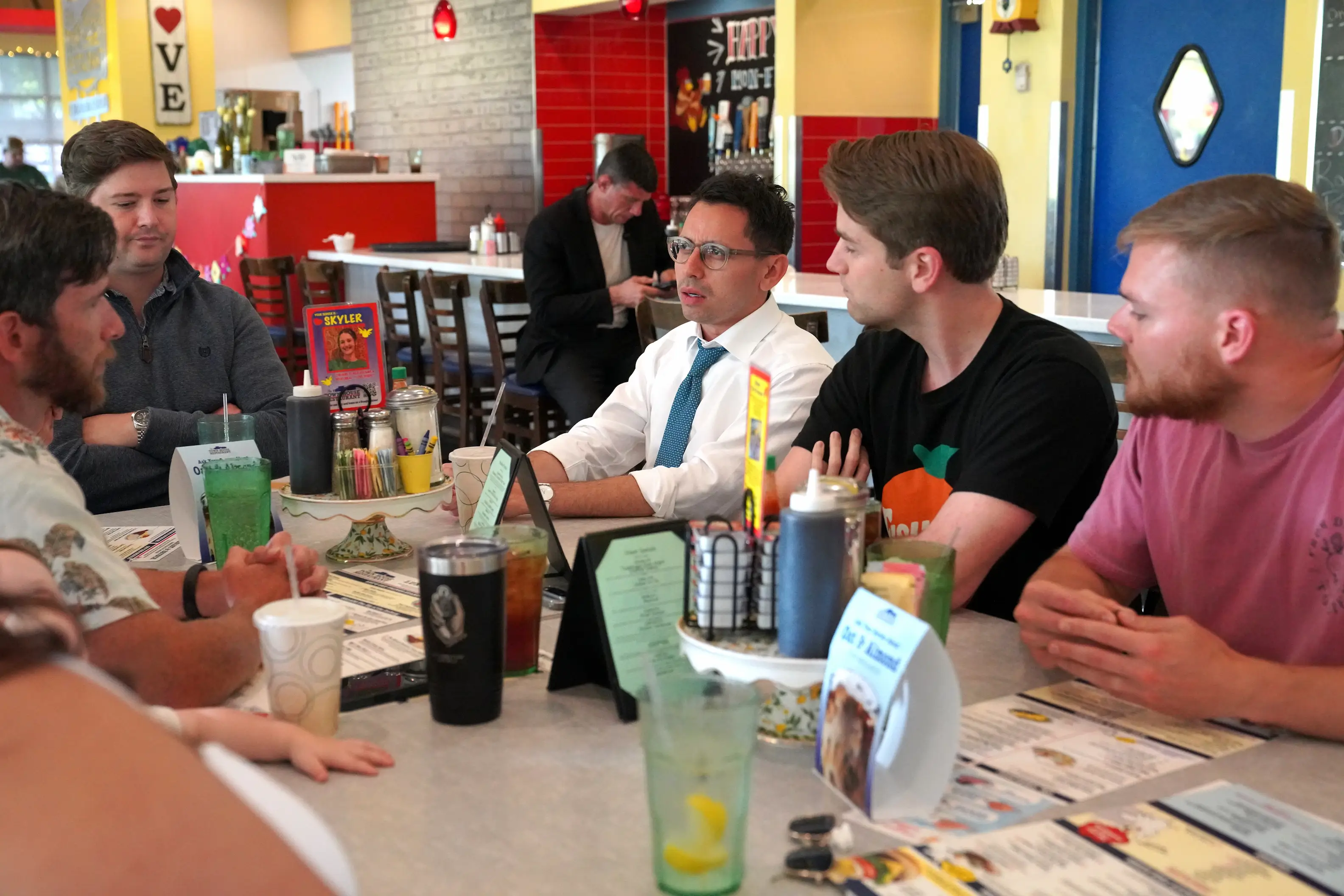 Fishback speaks with St. Johns County voters in St. Augustine.